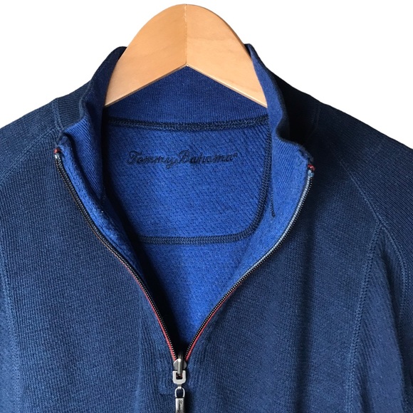 Tommy Bahama Reversible 1/4 Zip Sweater Pullover Long Sleeve Blue Navy Men’s LRG - Picture 7 of 13